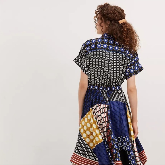 Anthropologie Maeve Contrast Asymmetrical Shirt Dress NWT Small - Picture 12 of 15